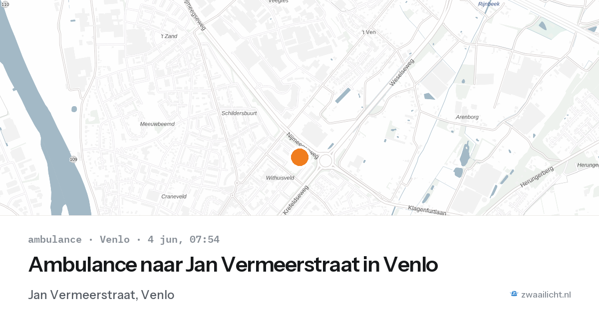 Ambulance naar Jan Vermeerstraat in Venlo — 4 jun 2026