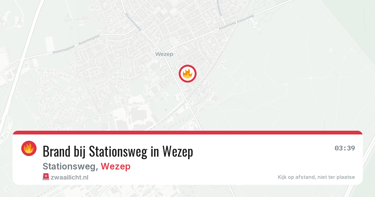 Brand bij Stationsweg in Wezep — 7 mei 2026