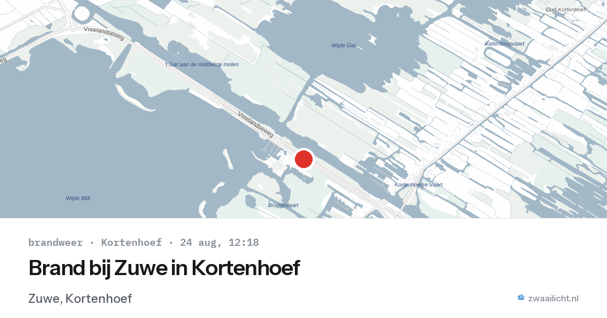 Brand bij Zuwe in Kortenhoef — 24 aug 2026