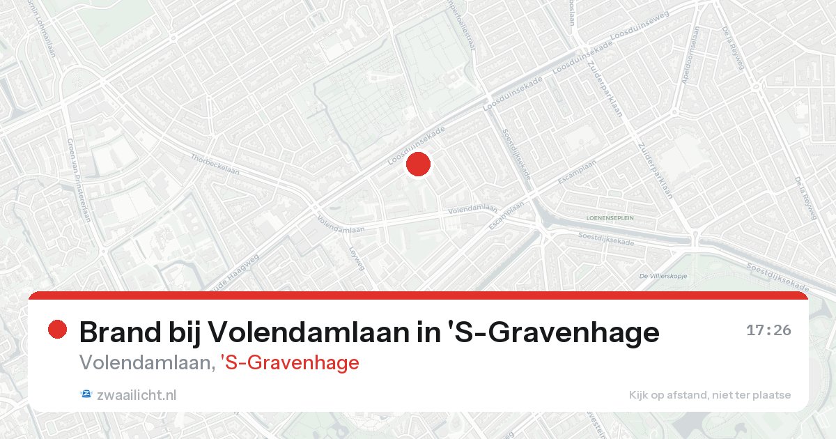 Brand bij Volendamlaan in 'S-Gravenhage — 17 aug 2026