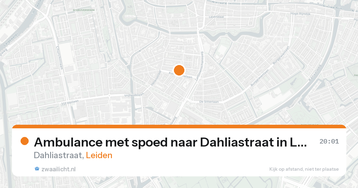 Ambulance met spoed naar Dahliastraat in Leiden — 2 jun 2026
