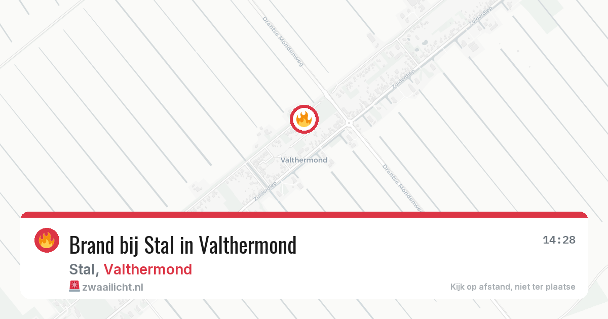 Brand bij Stal in Valthermond — 23 apr 2026