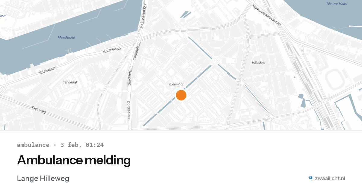 Ambulance met spoed naar Lange Hilleweg in 3073BZ — 3 feb 2026