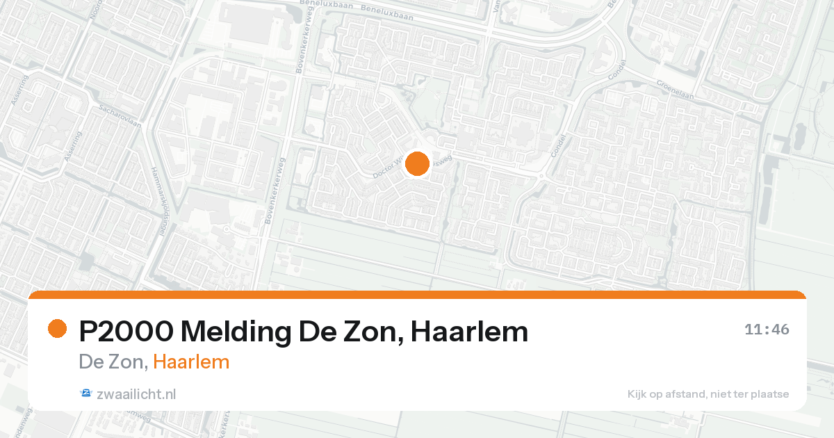 P2000 Melding De Zon, Haarlem — 15 aug 2026