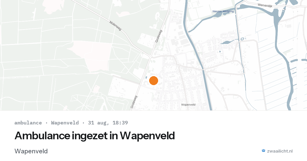 Ambulance ingezet in Wapenveld — 31 aug 2026
