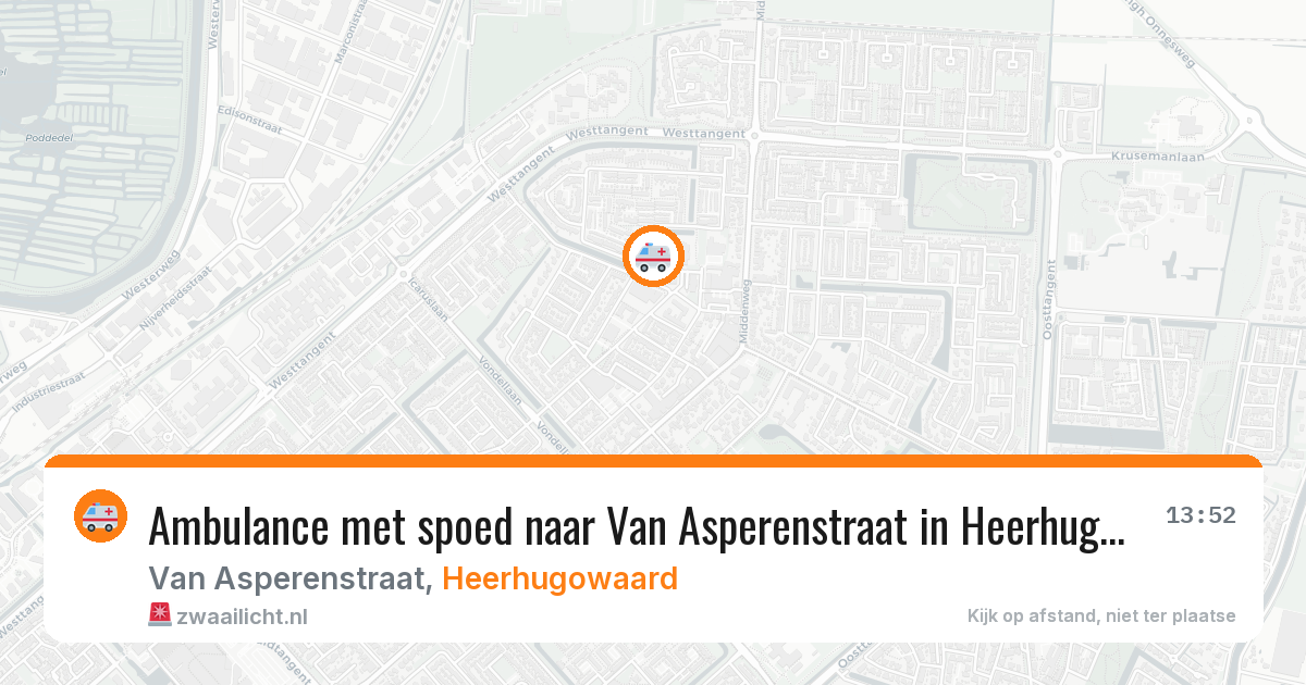 Ambulance met spoed naar Van Asperenstraat in Heerhugowaard — 27 jun 2026
