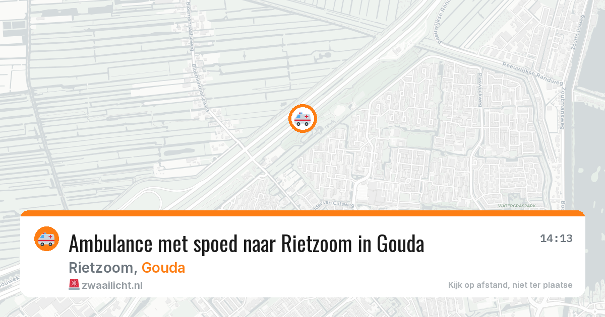 Ambulance met spoed naar Rietzoom in Gouda — 14 jun 2026