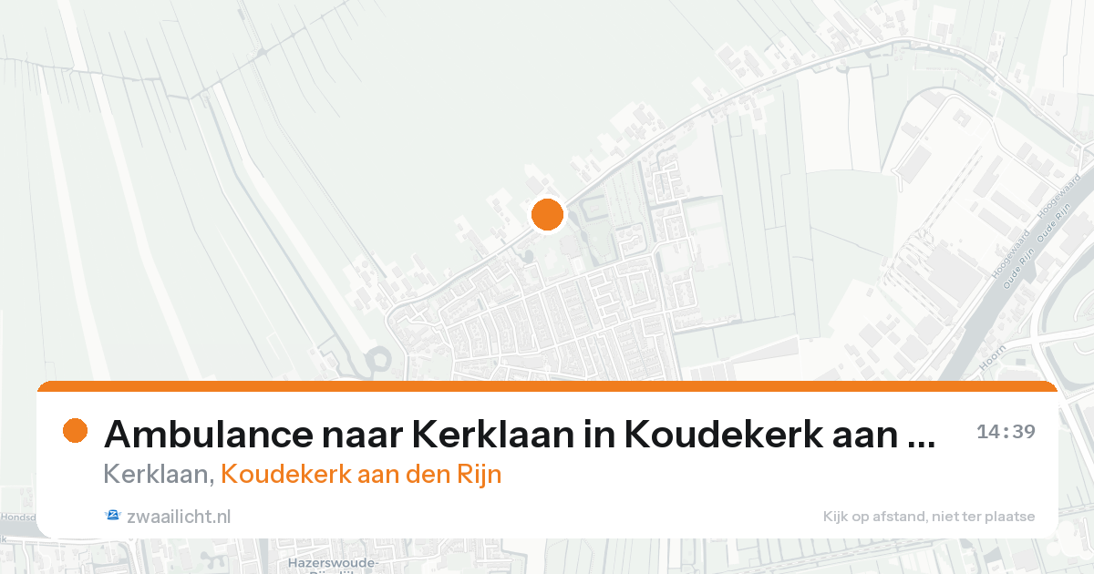 Ambulance naar Kerklaan in Koudekerk aan den Rijn — 13 aug 2026