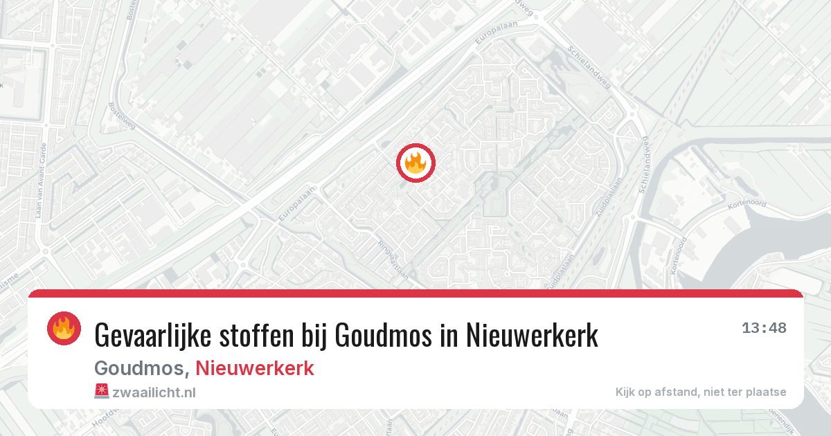 Gevaarlijke stoffen bij Goudmos in Nieuwerkerk — 28 jul 2026
