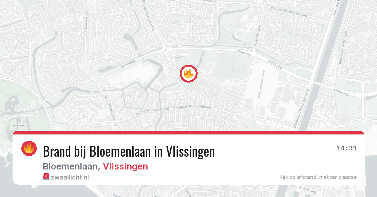 Brand bij Bloemenlaan in Vlissingen — 18 mei 2026