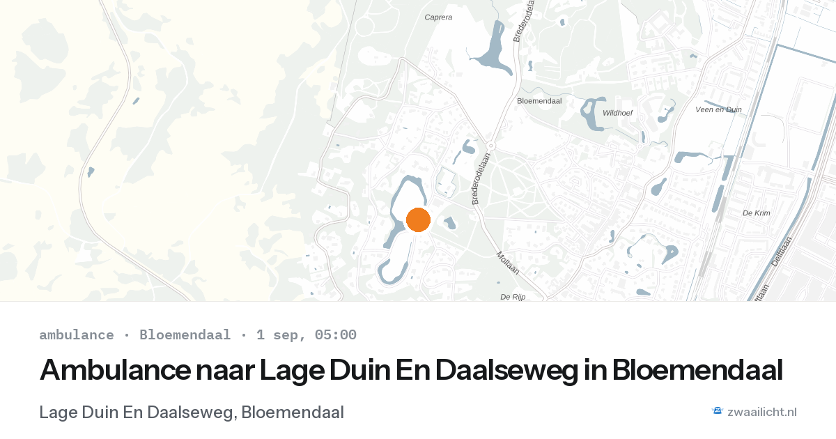 Ambulance naar Lage Duin En Daalseweg in Bloemendaal — 1 sep 2026