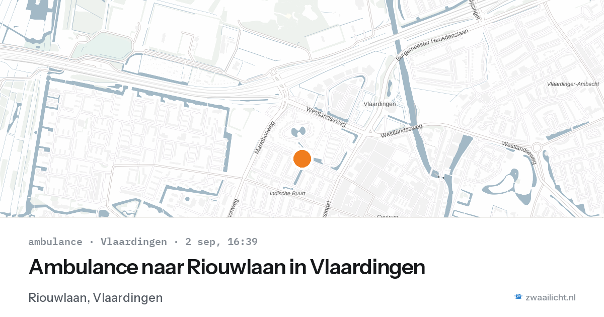 Ambulance naar Riouwlaan in Vlaardingen — 2 sep 2026