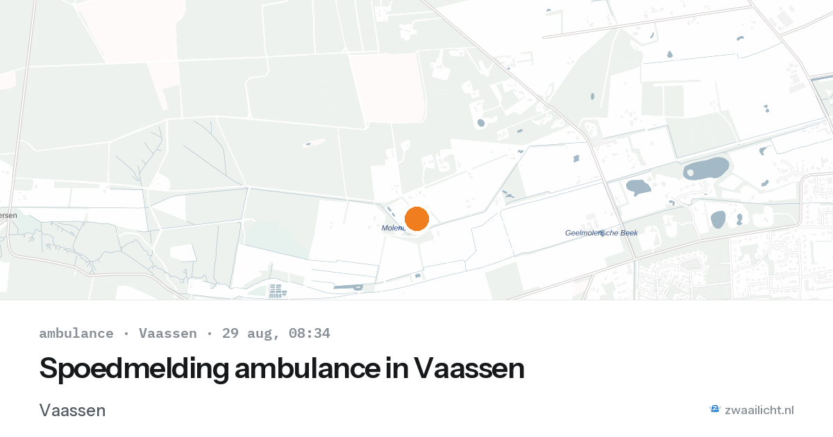 Spoedmelding ambulance in Vaassen — 29 aug 2026