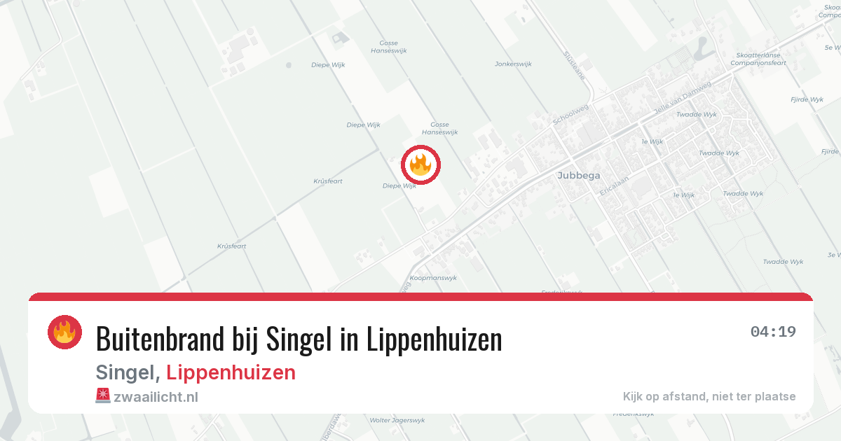 Buitenbrand bij Singel in Lippenhuizen — 6 mrt 2026