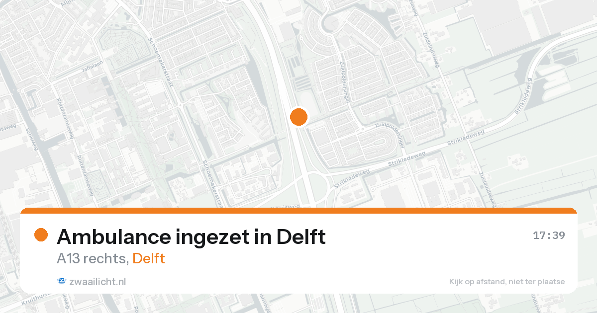 Ambulance ingezet in Delft — 20 aug 2026