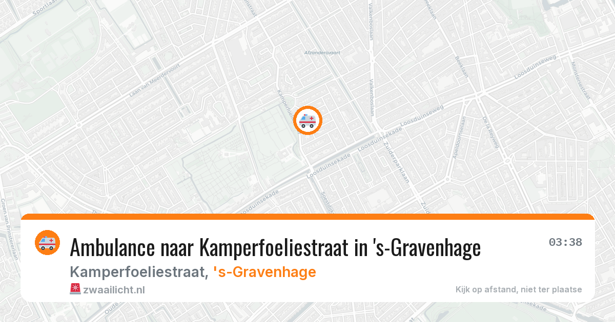 Ambulance naar Kamperfoeliestraat in 's-Gravenhage — 9 aug 2026