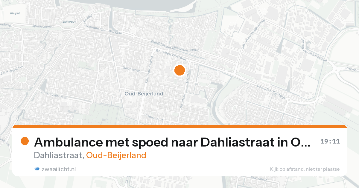 Ambulance met spoed naar Dahliastraat in Oud-Beijerland — 15 aug 2026