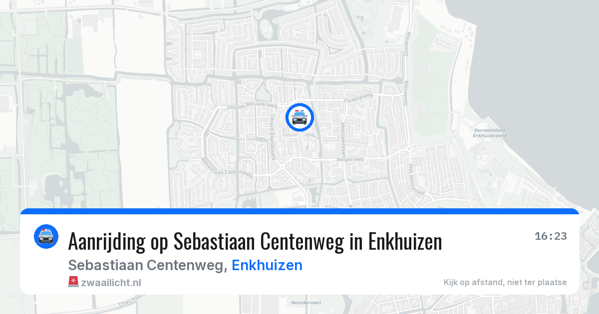 Aanrijding op Sebastiaan Centenweg in Enkhuizen — 19 jul 2026