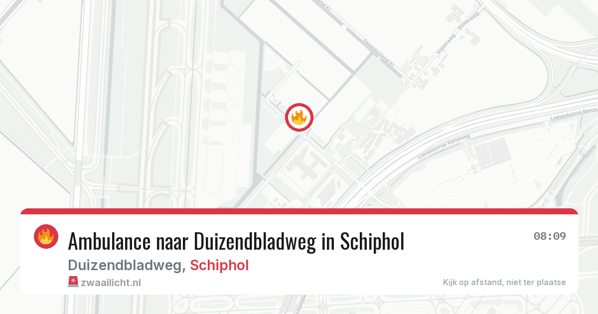 Ambulance naar Duizendbladweg in Schiphol — 7 aug 2026