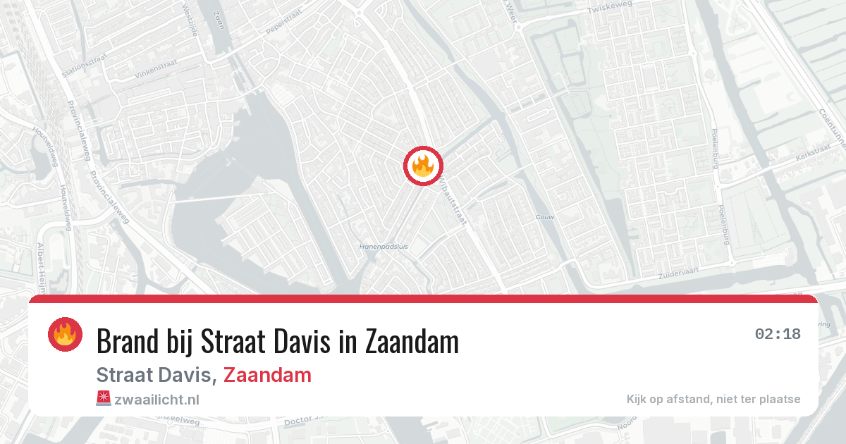 Brand bij Straat Davis in Zaandam — 13 aug 2026
