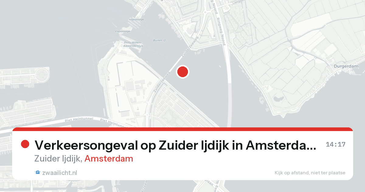 Verkeersongeval op Zuider Ijdijk in Amsterdam — 15 aug 2026