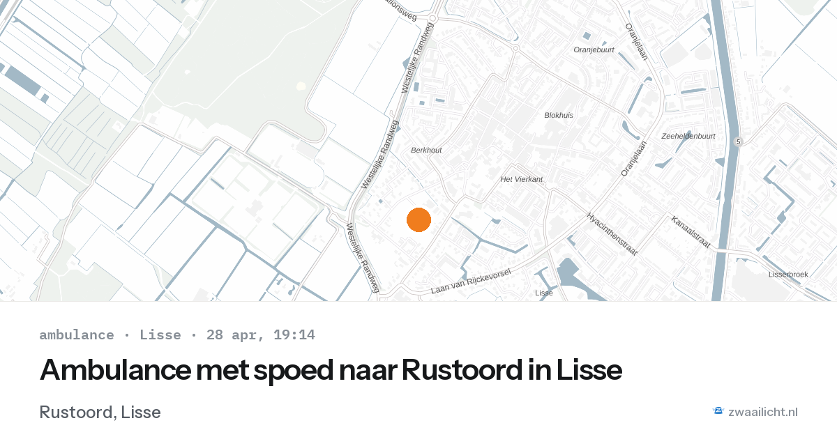Ambulance met spoed naar Rustoord in Lisse — 28 apr 2026
