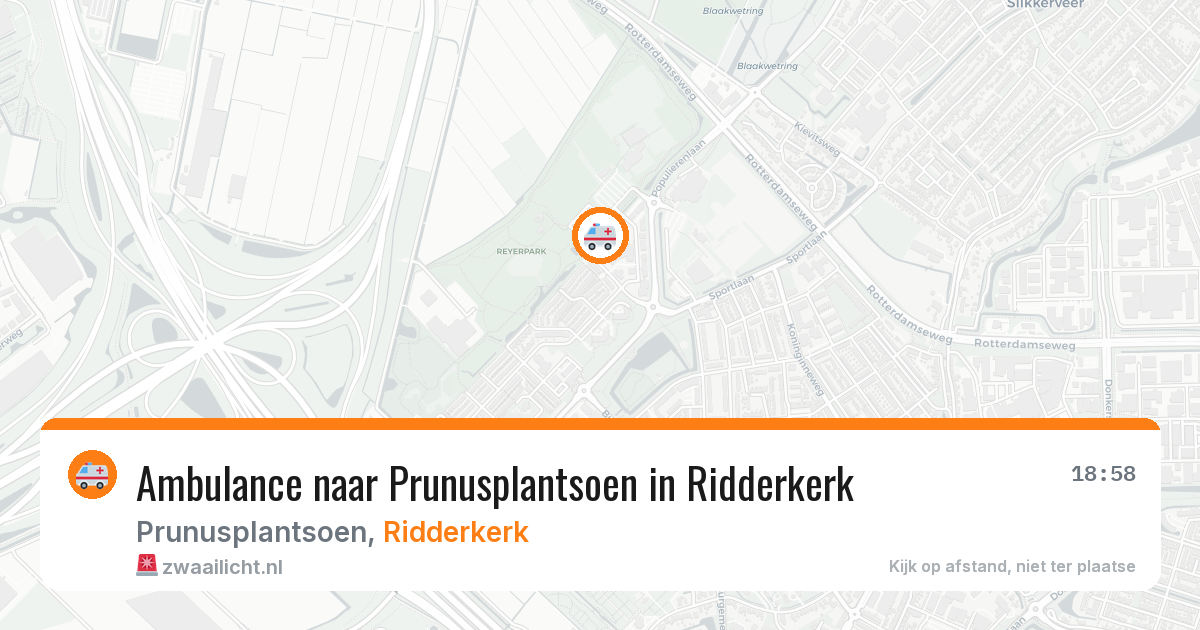 Ambulance naar Prunusplantsoen in Ridderkerk — 31 mei 2026