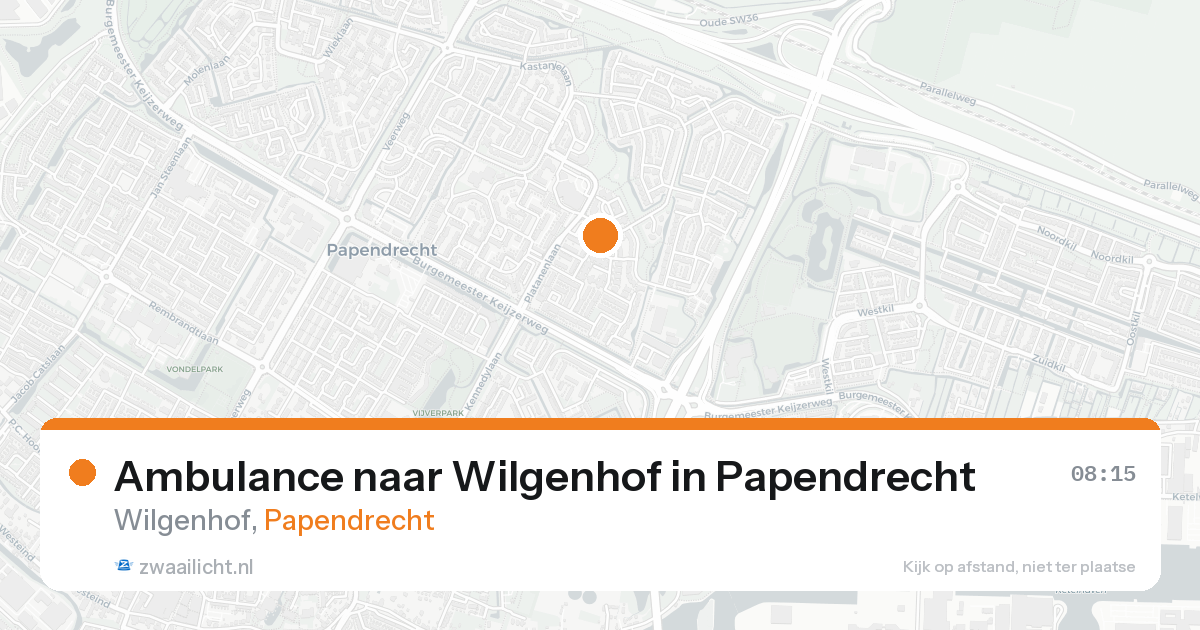 Ambulance naar Wilgenhof in Papendrecht — 20 aug 2026