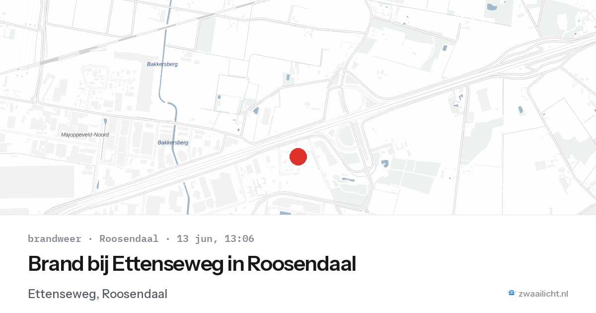 Brand bij Ettenseweg in Roosendaal — 13 jun 2026