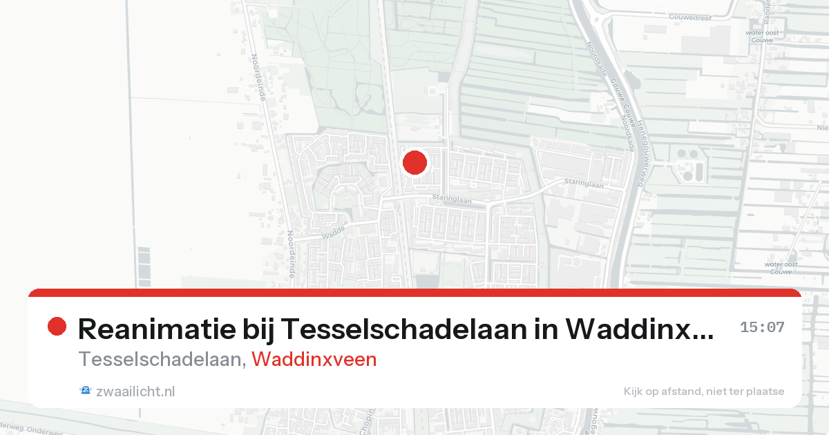 Reanimatie bij Tesselschadelaan in Waddinxveen — 20 aug 2026