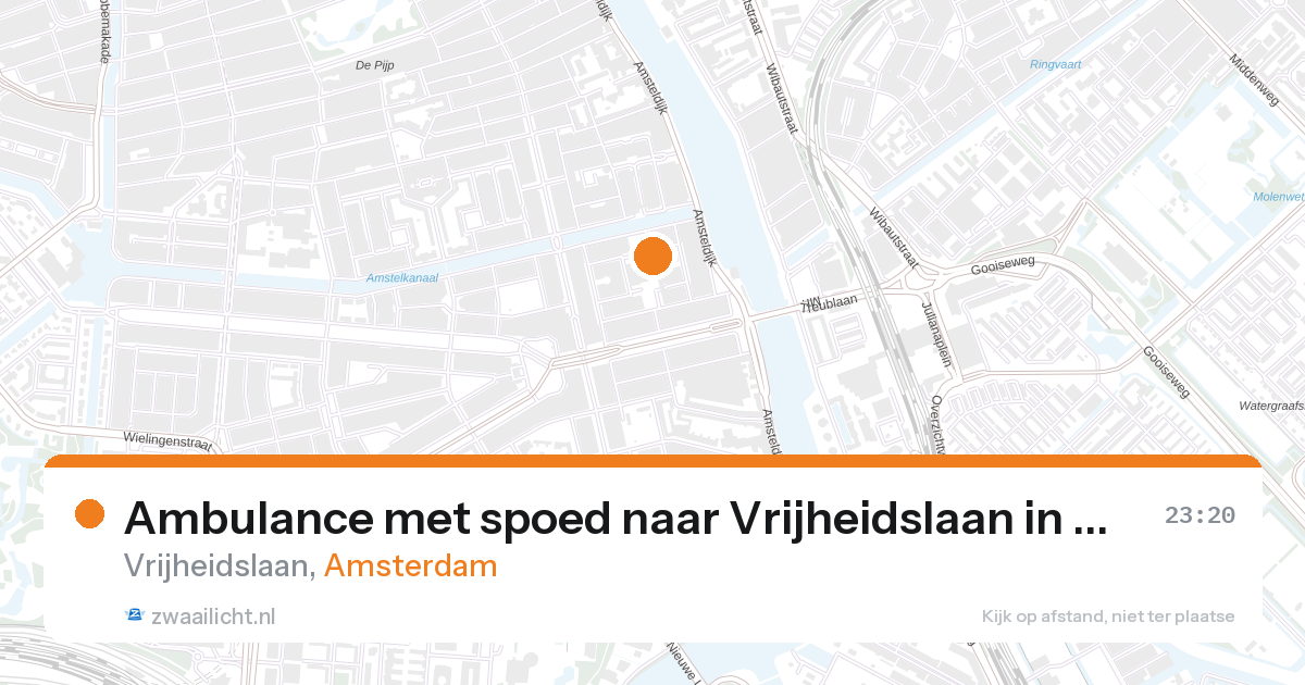 Ambulance met spoed naar Vrijheidslaan in Amsterdam — 27 aug 2026