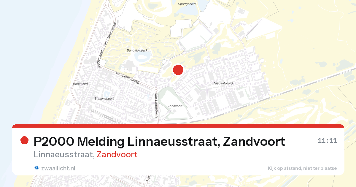P2000 Melding Linnaeusstraat, Zandvoort — 28 aug 2026