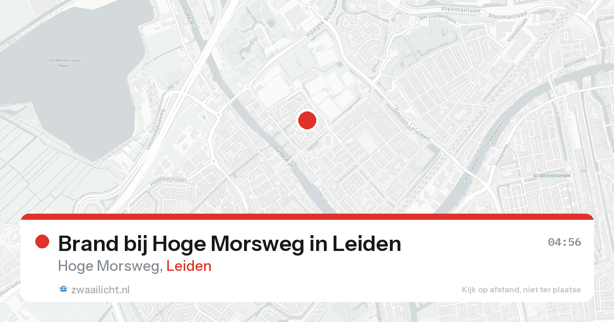 Brand bij Hoge Morsweg in Leiden — 19 aug 2026
