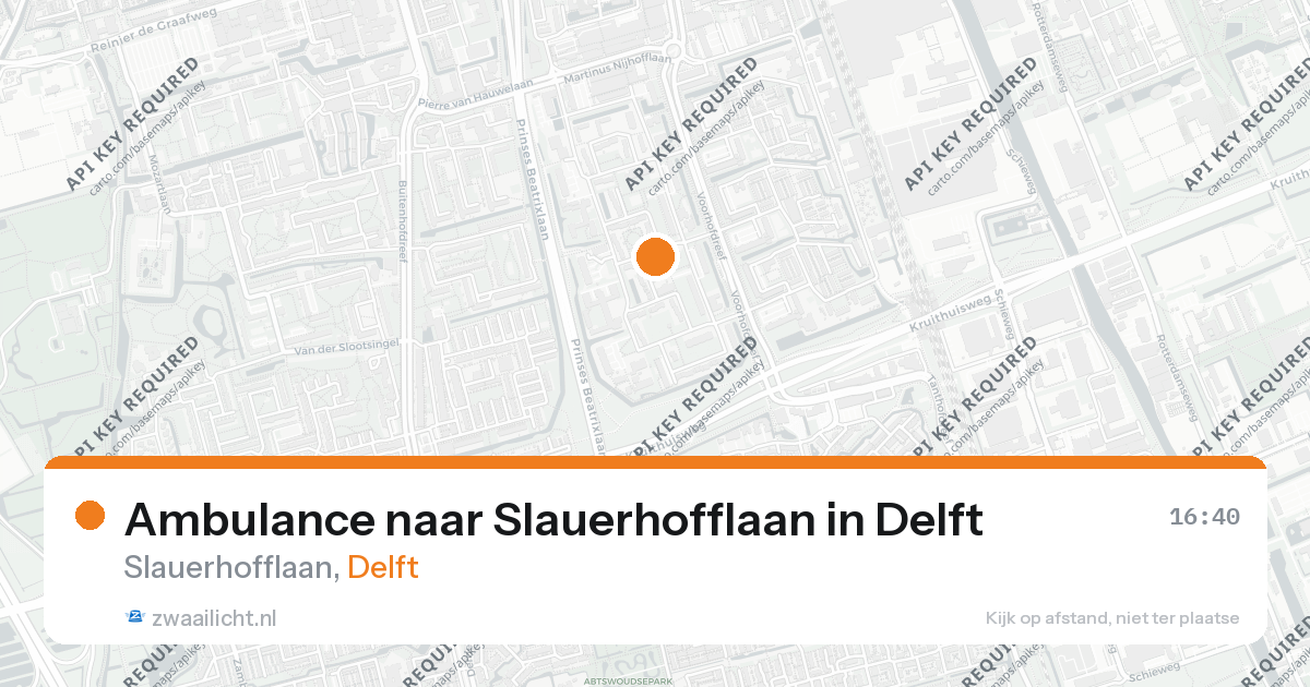 Ambulance naar Slauerhofflaan in Delft — 26 aug 2026