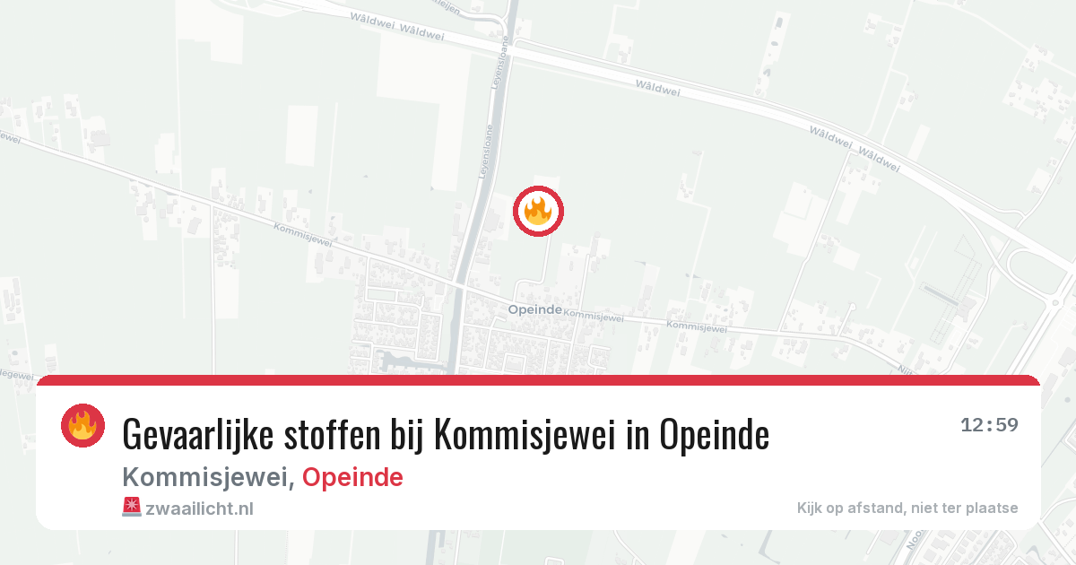 Gevaarlijke stoffen bij Kommisjewei in Opeinde — 14 jul 2026