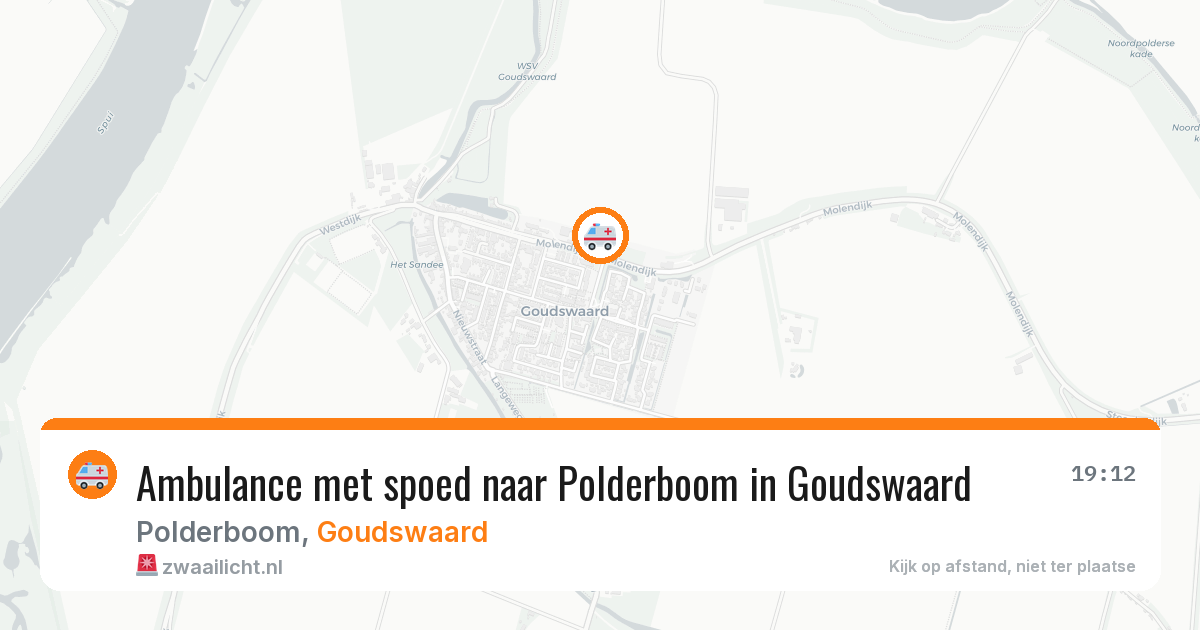 Ambulance met spoed naar Polderboom in Goudswaard — 3 jun 2026