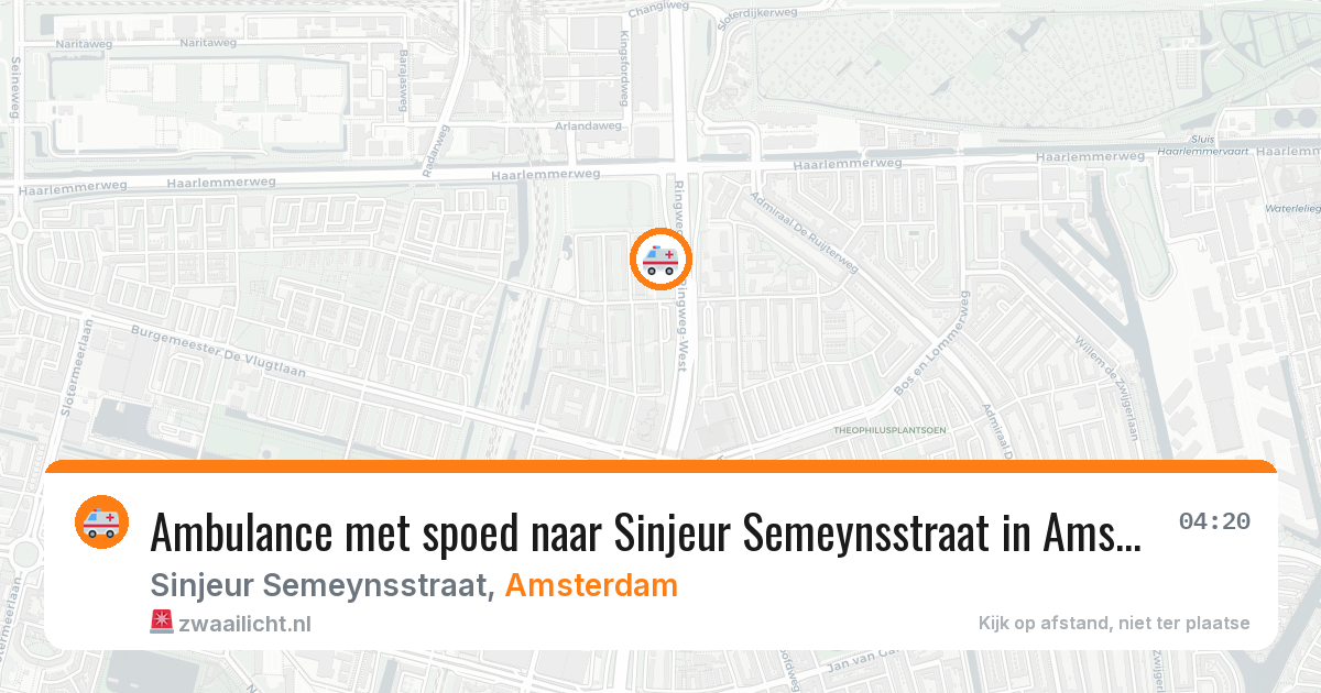Ambulance met spoed naar Sinjeur Semeynsstraat in Amsterdam — 27 apr 2026