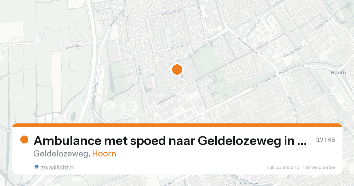 Ambulance met spoed naar Geldelozeweg in Hoorn — 15 aug 2026
