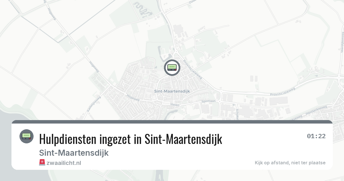 Hulpdiensten ingezet in Sint-Maartensdijk — 9 feb 2026 | 🚨 Zwaailicht.nl