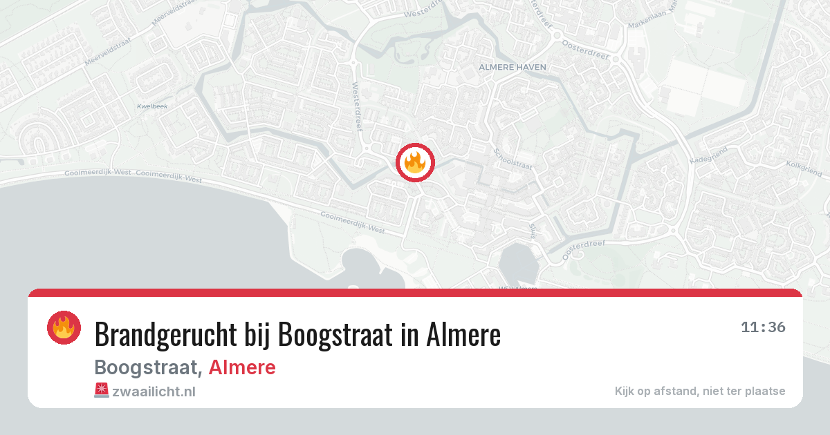 Brandgerucht bij Boogstraat in Almere — 20 jun 2026