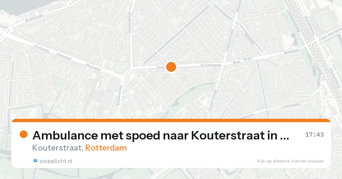 Ambulance met spoed naar Kouterstraat in Rotterdam — 25 aug 2026