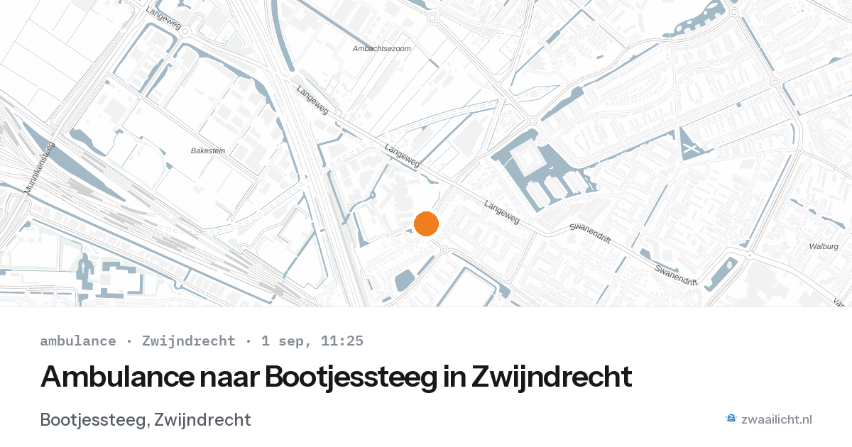 Ambulance naar Bootjessteeg in Zwijndrecht — 1 sep 2026