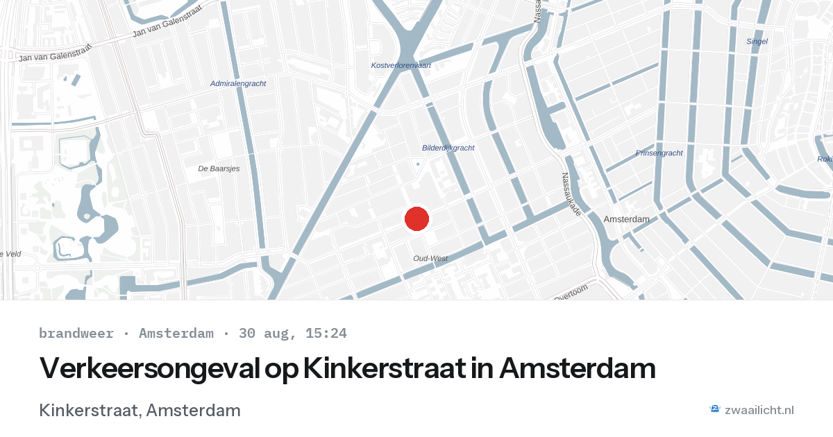 Verkeersongeval op Kinkerstraat in Amsterdam — 30 aug 2026