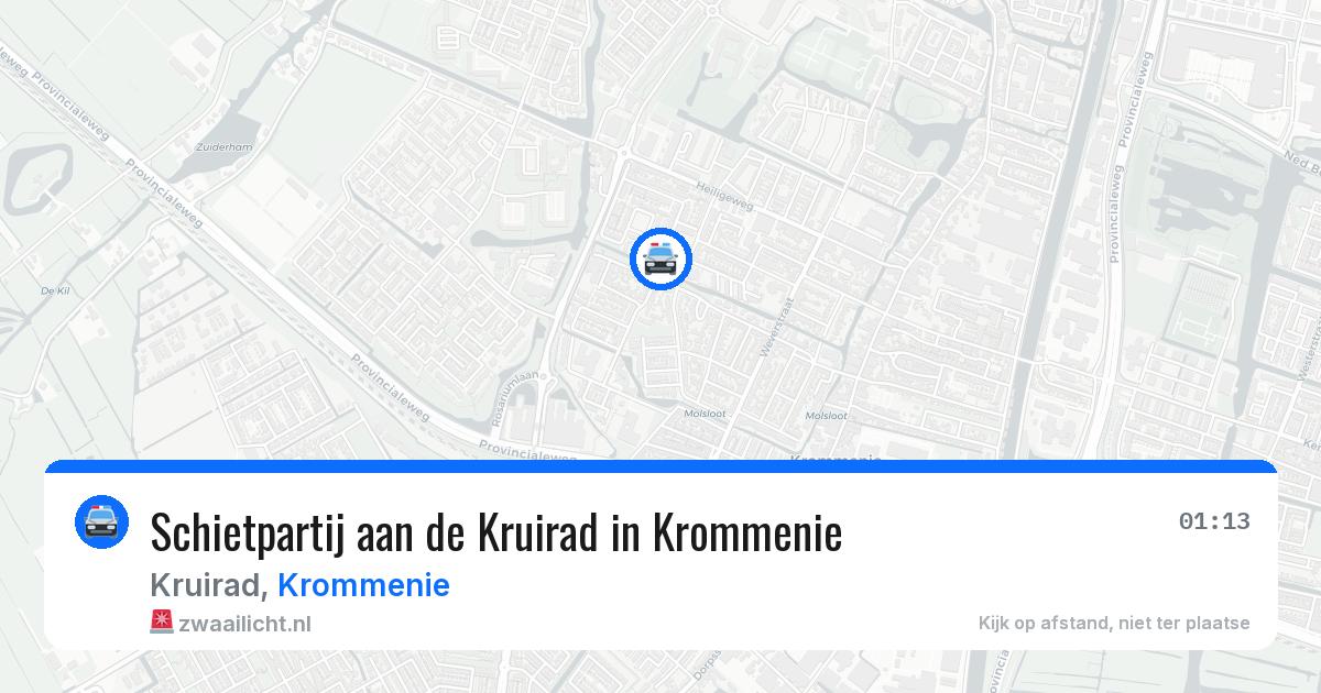 Schietpartij aan de Kruirad in Krommenie — 19 jun 2026