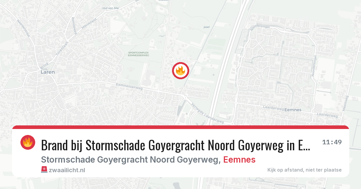 Brand bij Stormschade Goyergracht Noord Goyerweg in Eemnes — 20 jun 2026