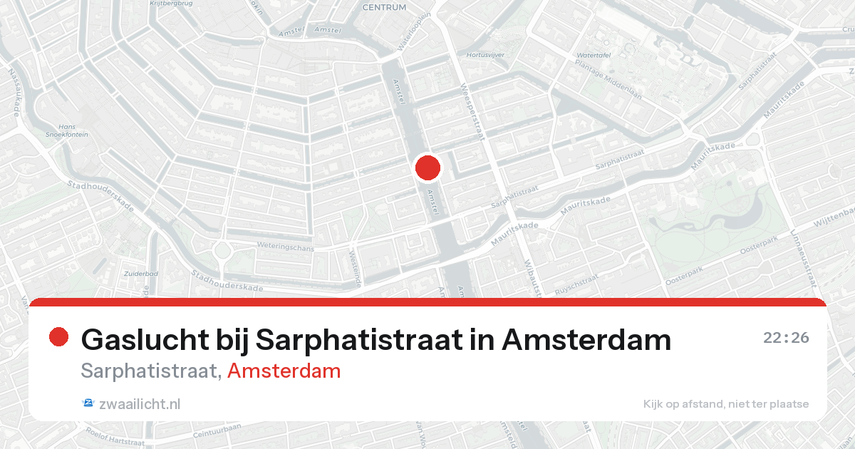 Gaslucht bij Sarphatistraat in Amsterdam — 7 feb 2026