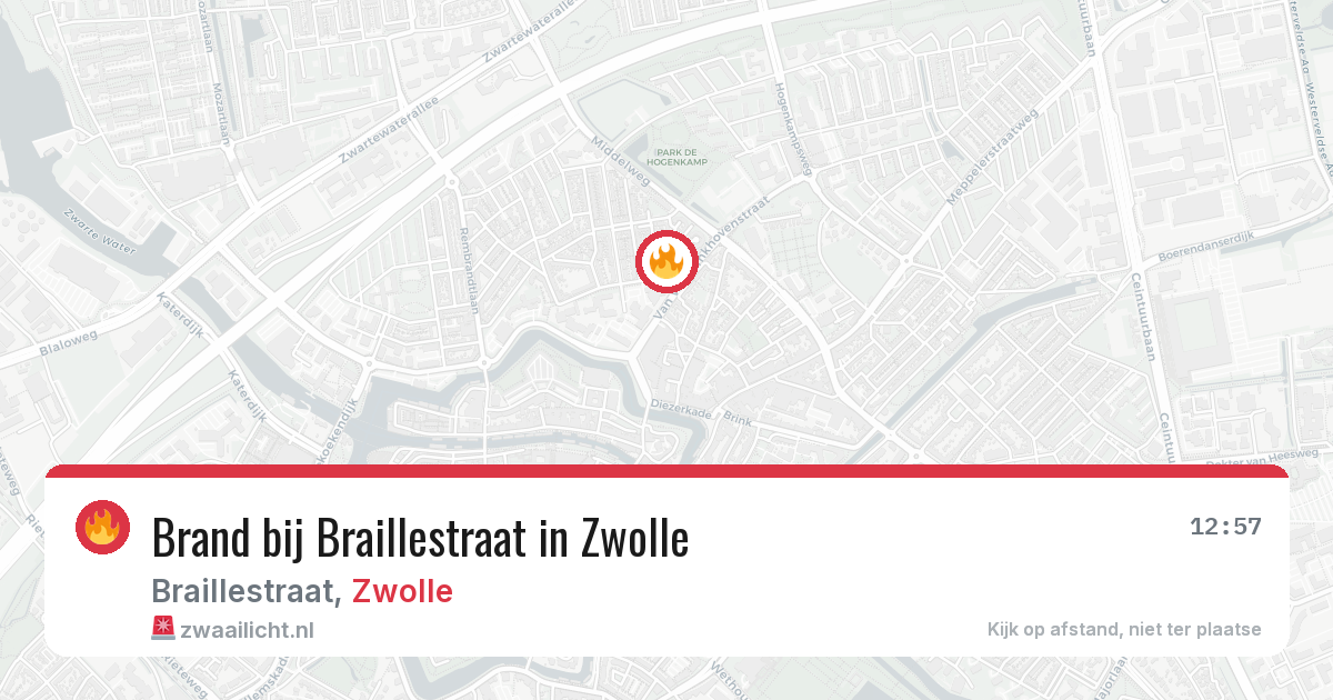 Brand bij Braillestraat in Zwolle — 24 jun 2026