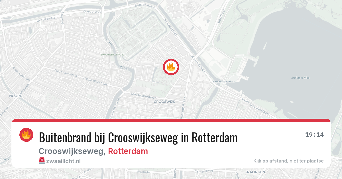 Buitenbrand bij Crooswijkseweg in Rotterdam — 9 aug 2026