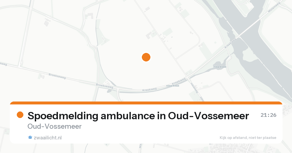 Spoedmelding ambulance in Oud-Vossemeer — 15 aug 2026