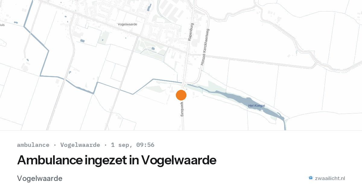 Ambulance ingezet in Vogelwaarde — 1 sep 2026